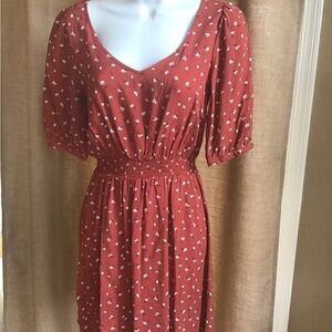 Copper Key Red Flutter Sleeve V-Neck Sundress XS